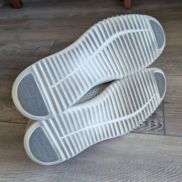 Cole Haan Men's 2.ZERØGRAND Lined Laser Wingtip Oxford Shoe Mortar Ivory Grey 11 - Picture 5 of 10